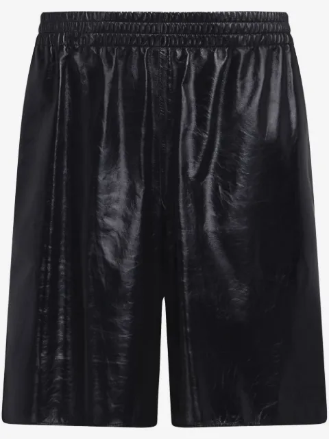 Marni elasticated-waist leather shorts