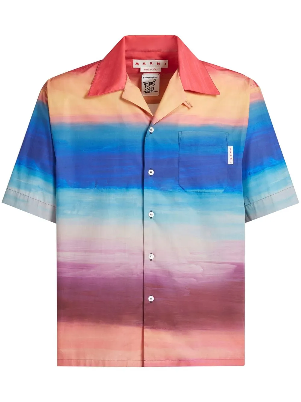 Marni Painterly-print Cotton Shirt In Multicolor