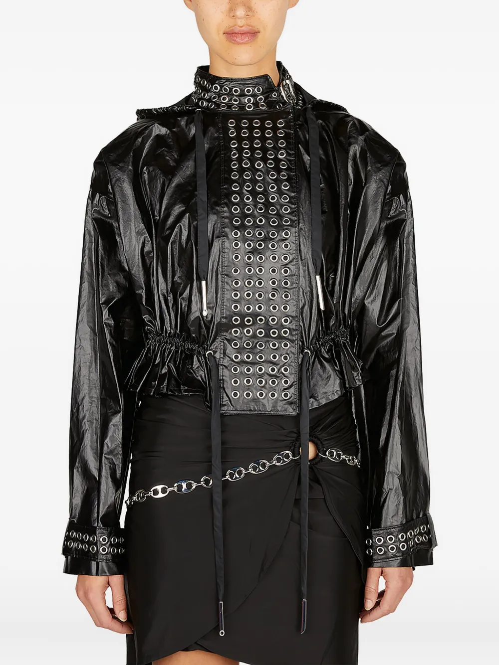 Rabanne Bikerjack met ringlets Zwart
