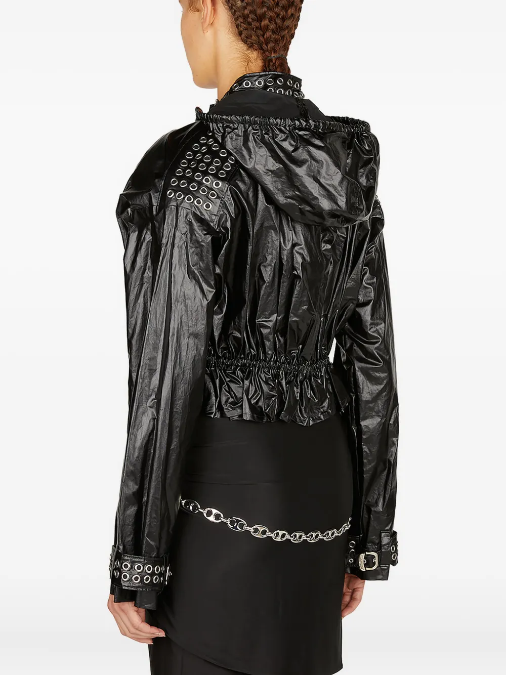 Rabanne Bikerjack met ringlets Zwart
