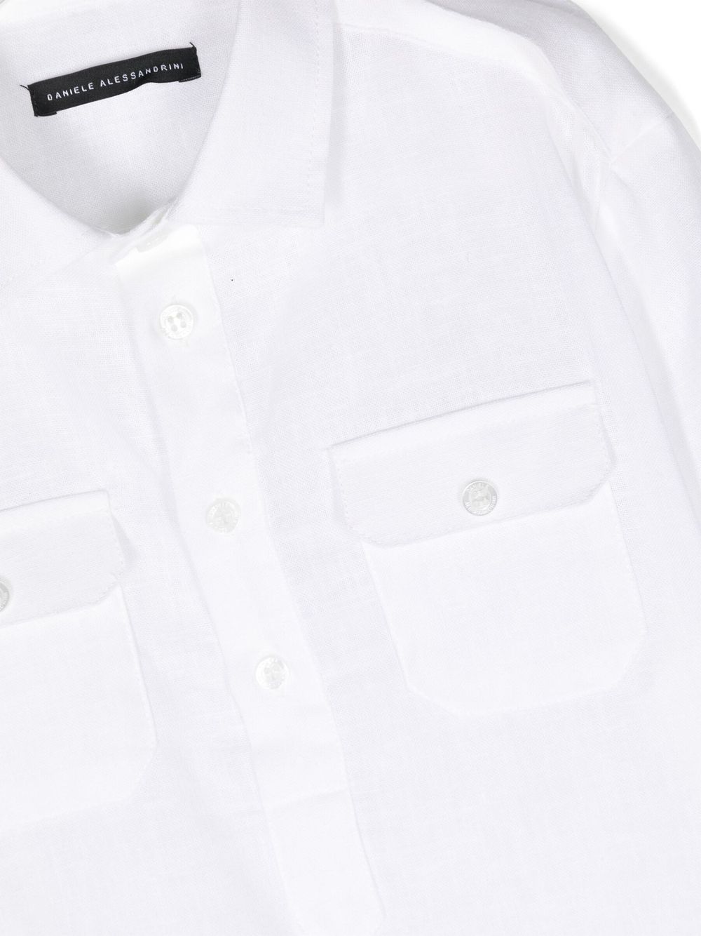 Shop Daniele Alessandrini Logo-plaque Long-sleeve Shirt In White
