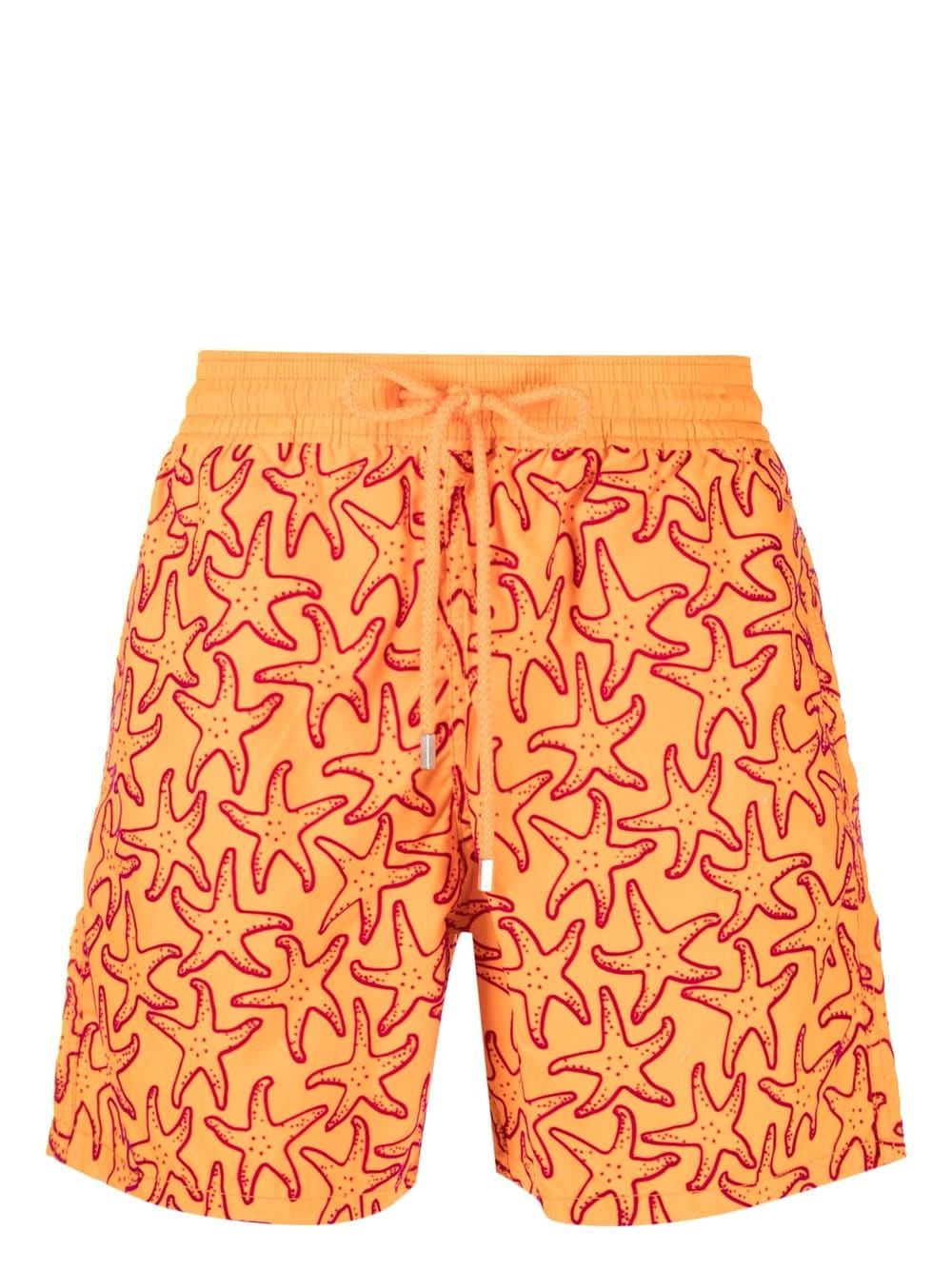 Vilebrequin Flocked Starlettes-print Swim Shorts In Carotte