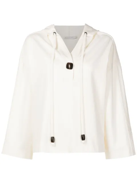Alcaçuz drawstring-hood long-sleeved blouse