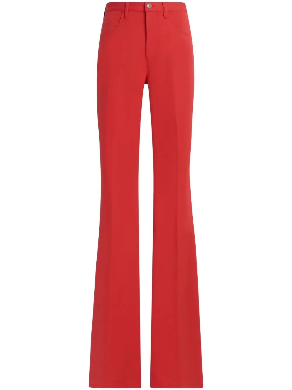 Marni Pressed Crease Flared Trousers In Red