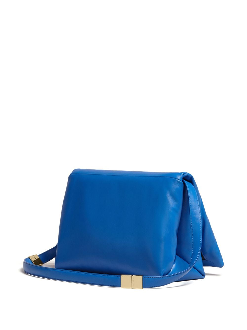 Shop Marni Prisma Leather Shoulder Bag In Blue