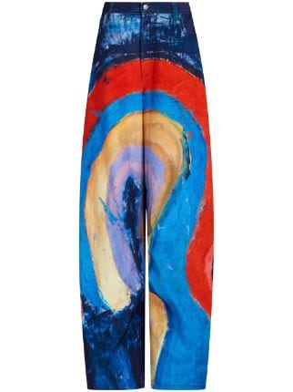 Marni painted-design Palazzo Trousers - Farfetch