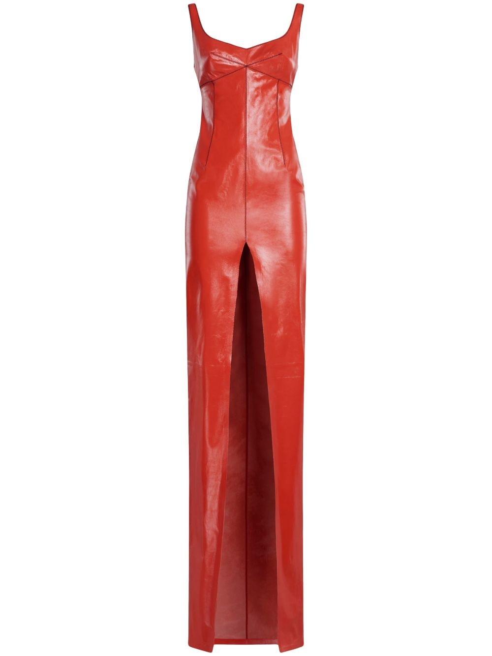 Marni Exposed-seam Lambskin Dress In Red