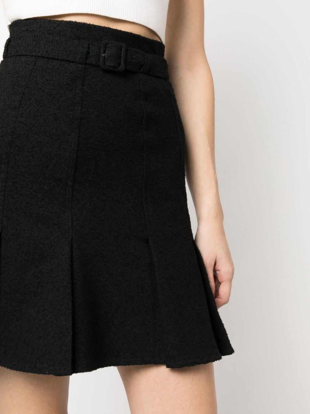 Shop Patou Belted A-line Skirt In Schwarz