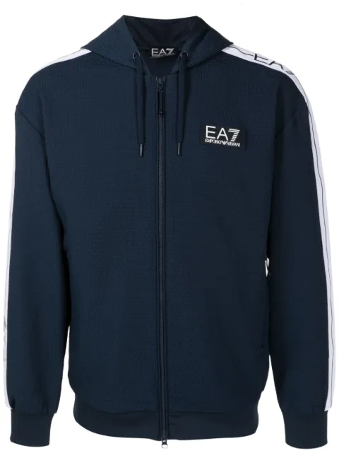 Ea7 Emporio Armani logo-trim hooded jacket
