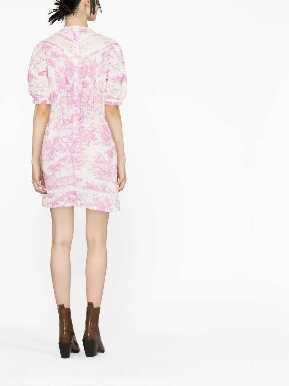 Zadig & Voltaire Graphic-print Puff-sleeve Dress In White