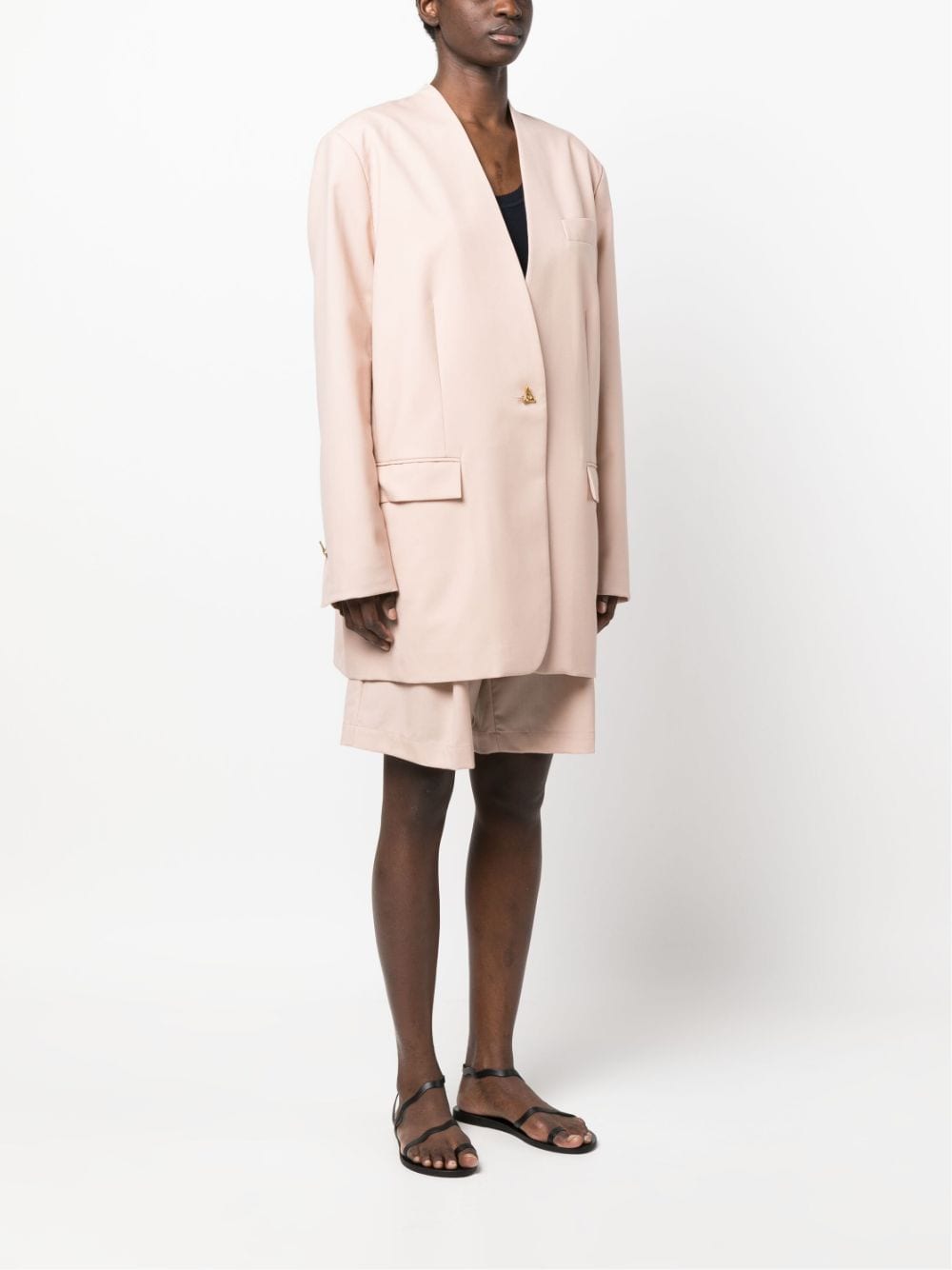 Shop Aeron Mesina Oversize Wool Blazer In Pink