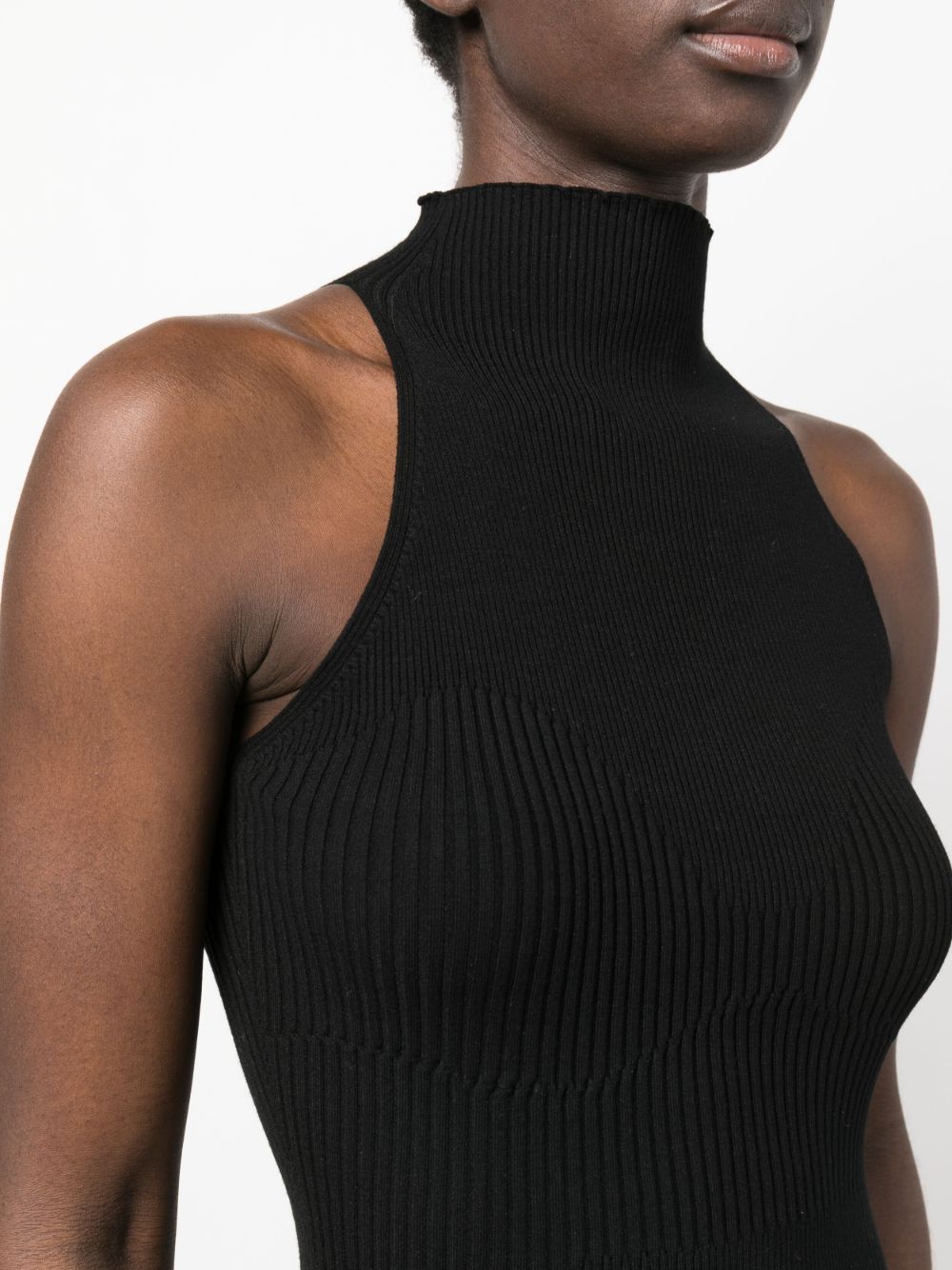 Shop Aeron Zero Rib-knit Minidress In Black