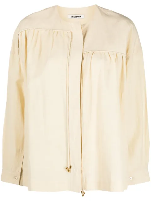 AERON Imola gathered linen blouse
