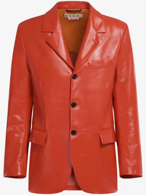 Marni polished-finish leather jacket