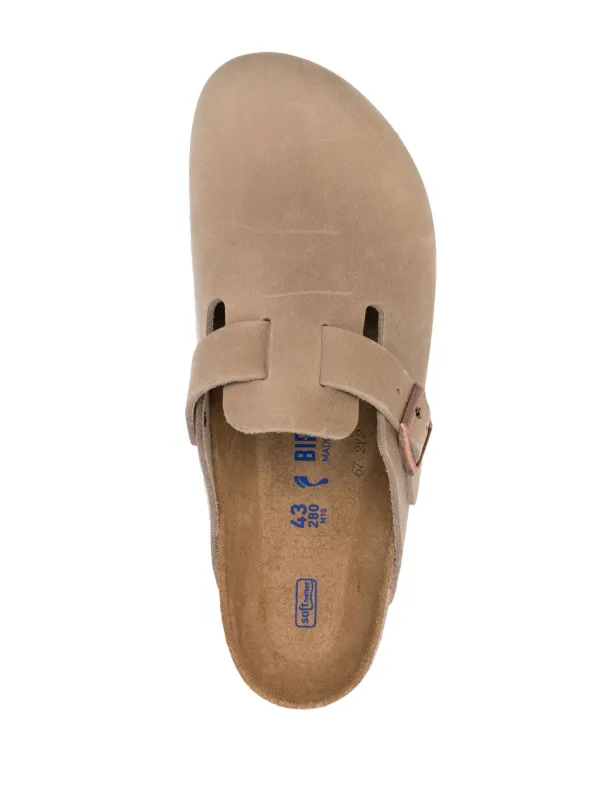 【MODERNIF】Biston Buckle Slippers Birkenstock buckle-detail round-toe Slippers | Neutrals