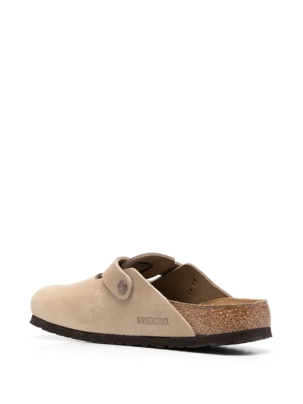 【MODERNIF】Biston Buckle Slippers Birkenstock buckle-detail round-toe Slippers | Neutrals