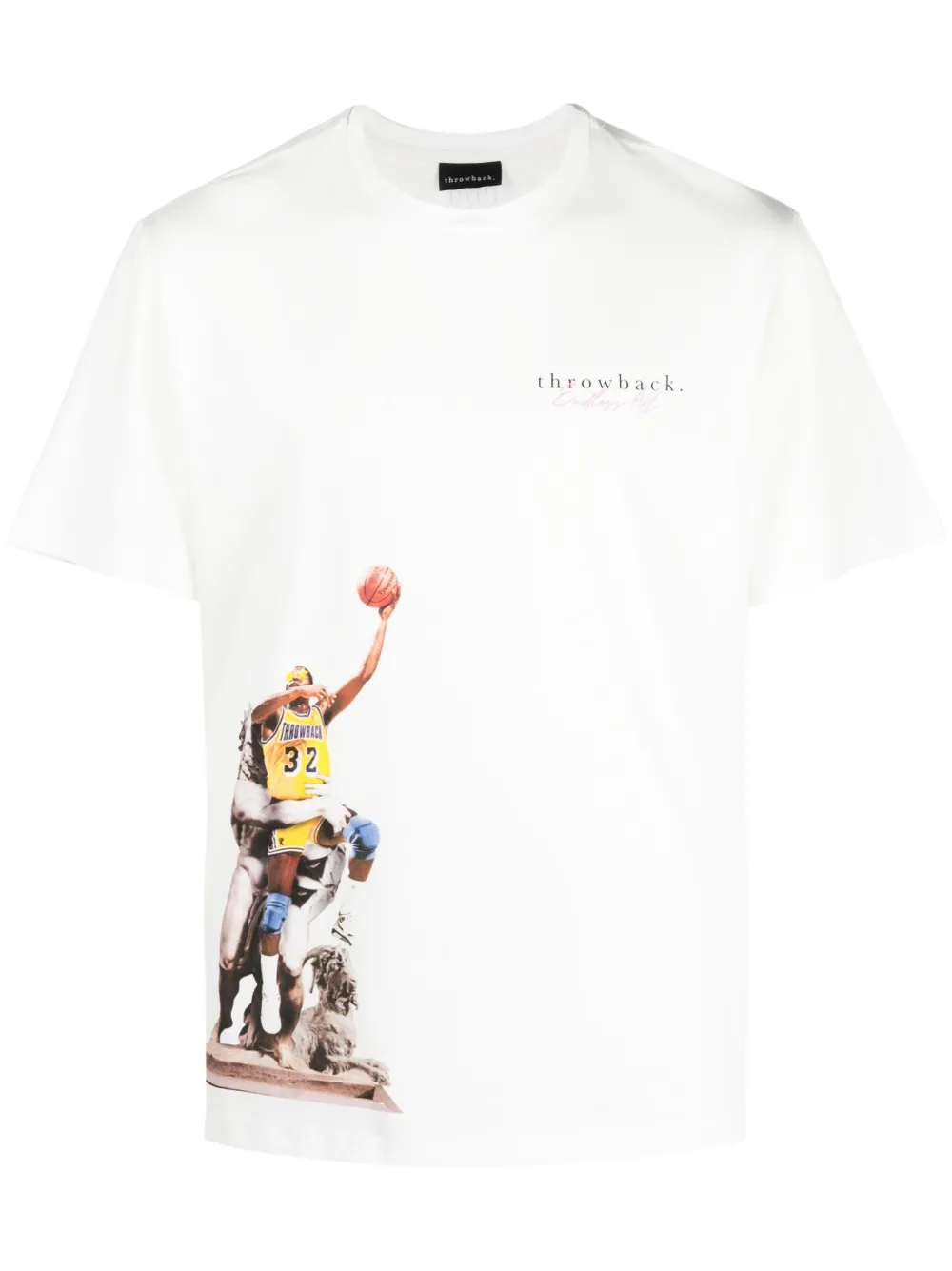 Throwback. Photograph-print Cotton T-shirt In Weiss