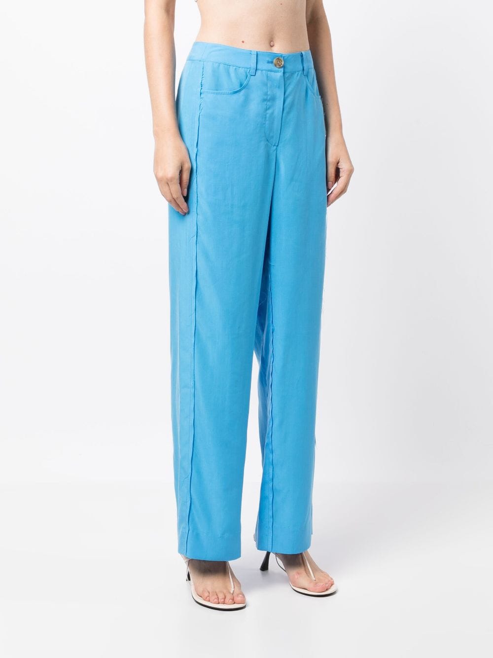 Shop Rejina Pyo Cora Wide-leg Trousers In Blau