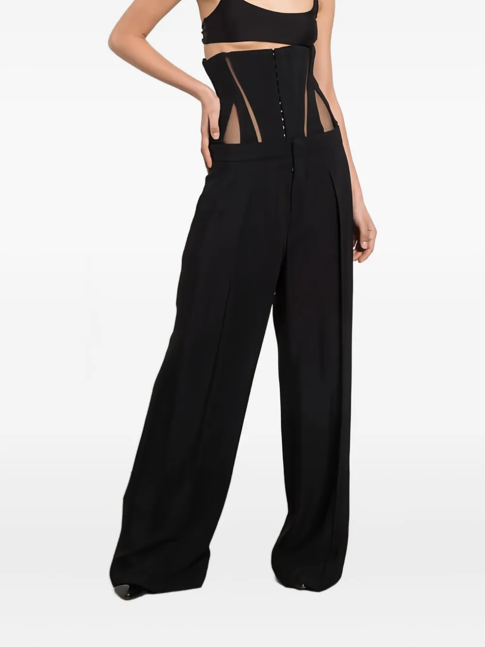 Mugler Broek met korset-taille Zwart