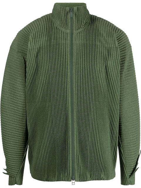 Issey Miyake roll-neck zip-fastening cardigan