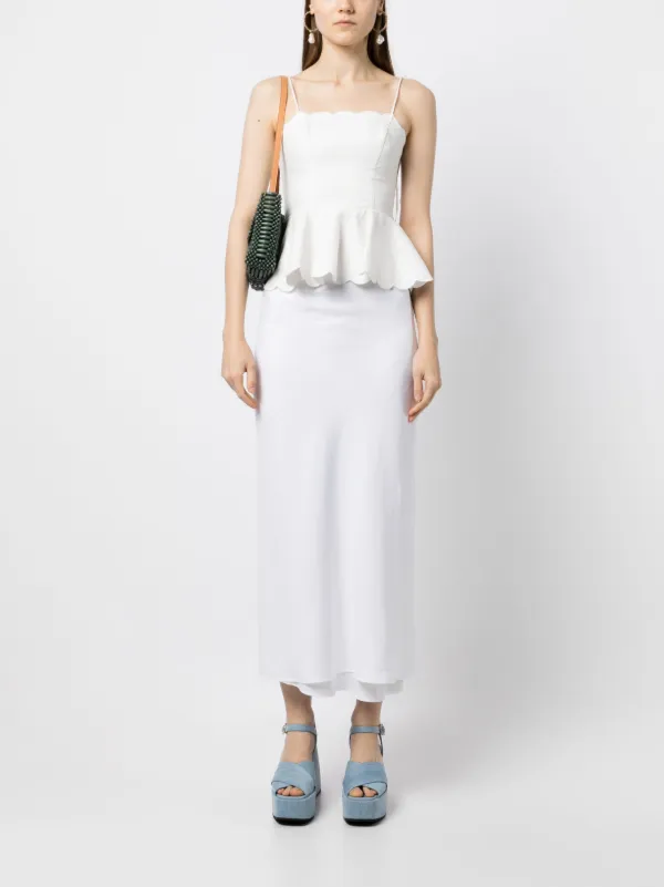 Reformation Layla Linen Skirt White FARFETCH AE