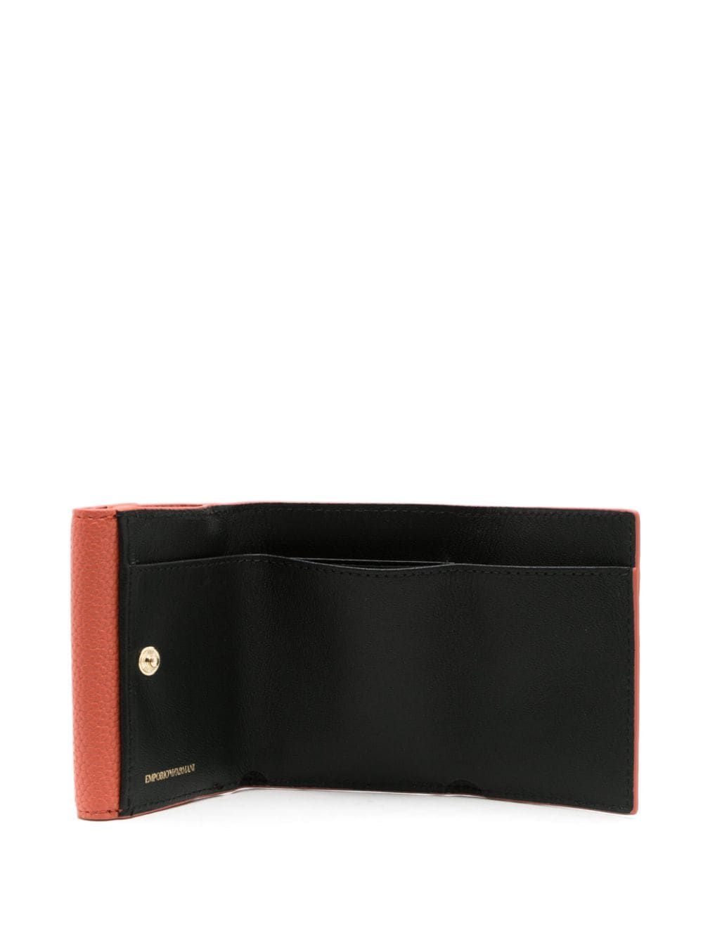 Shop Emporio Armani Logo-print Grained Wallet In Orange