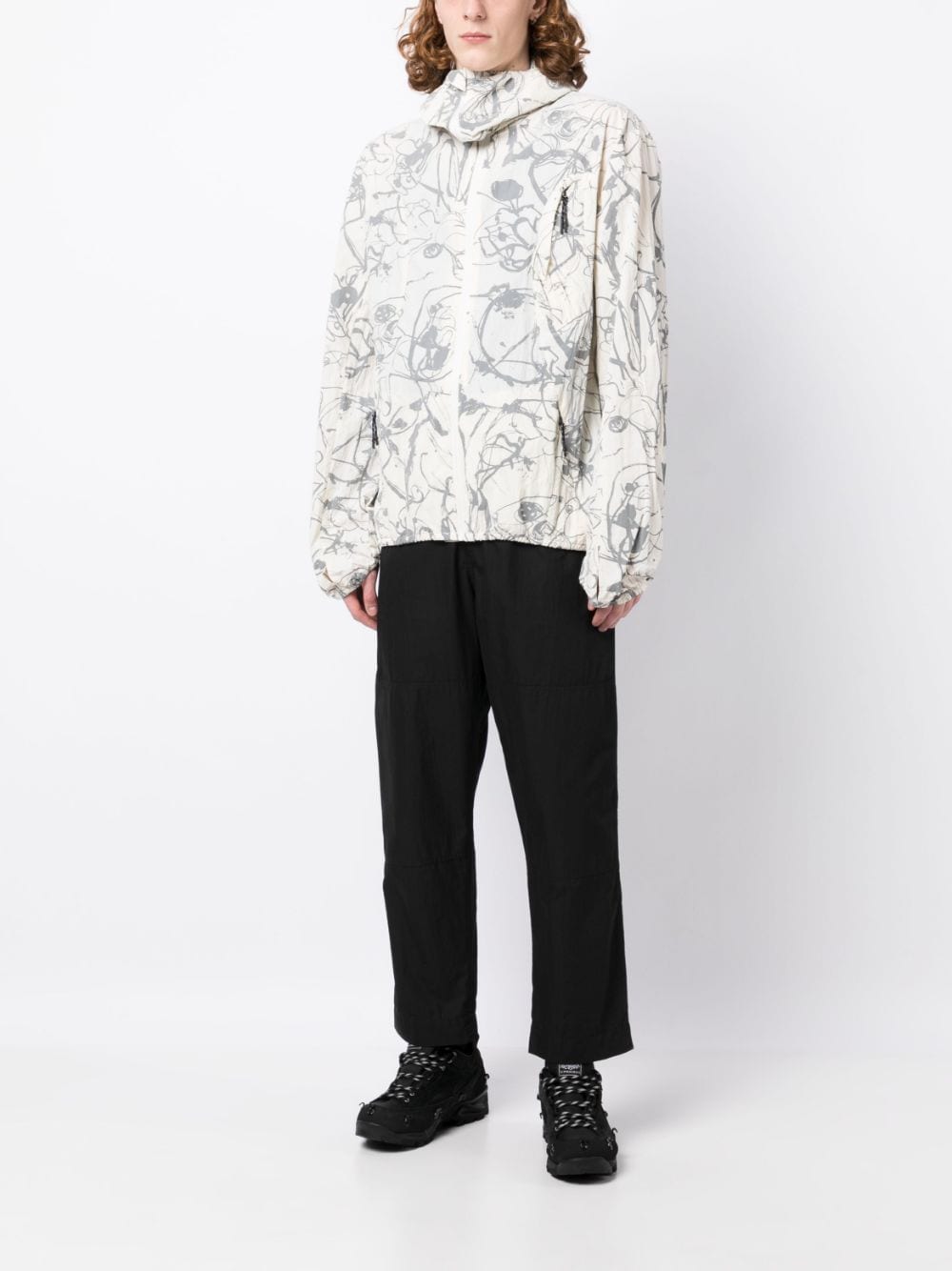 Shop Mcq By Alexander Mcqueen Painterly-print Lightweight Jacket In White