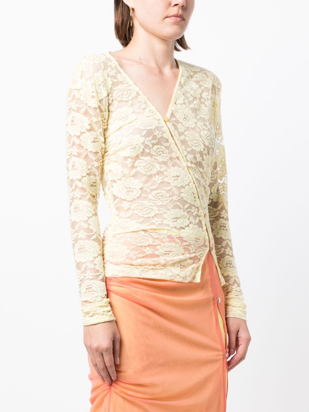 Shop Rejina Pyo Soren Asymmetric Lace Top In Gelb