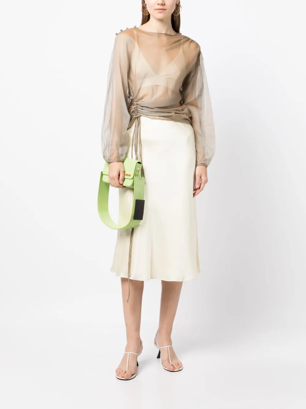 Rejina Pyo Zijden blouse - Grijs