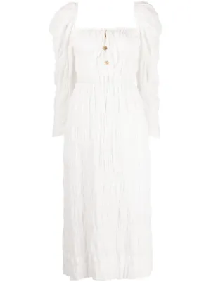Ulla Johnson Ella Halterneck Midi Dress | White | FARFETCH
