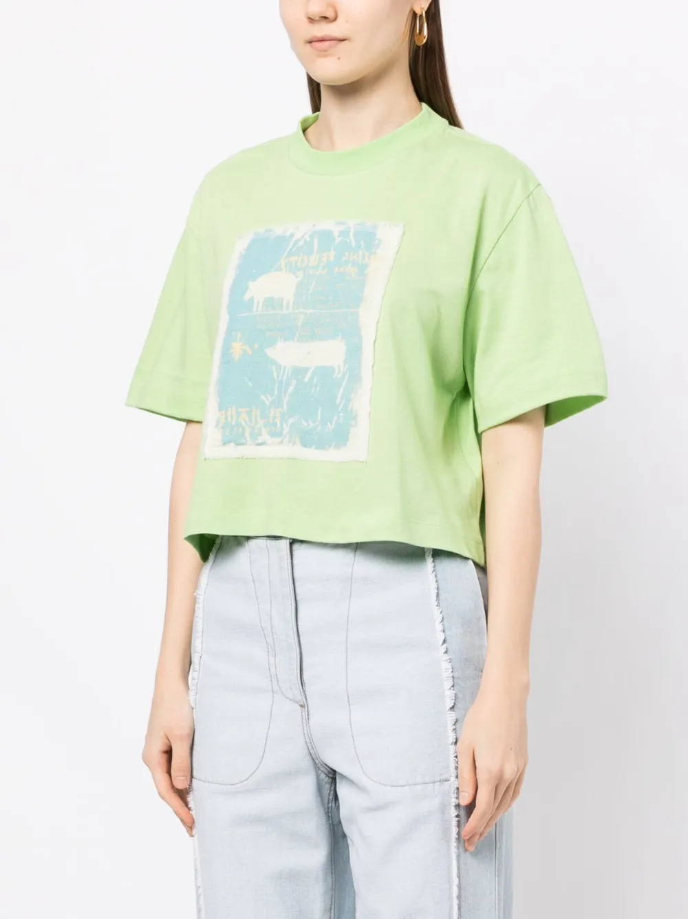 Rejina Pyo Quinn 图案印花t恤 In Green