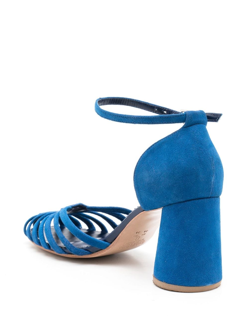 Shop Sarah Chofakian Hilda Caged 80mm Sandals In Blue