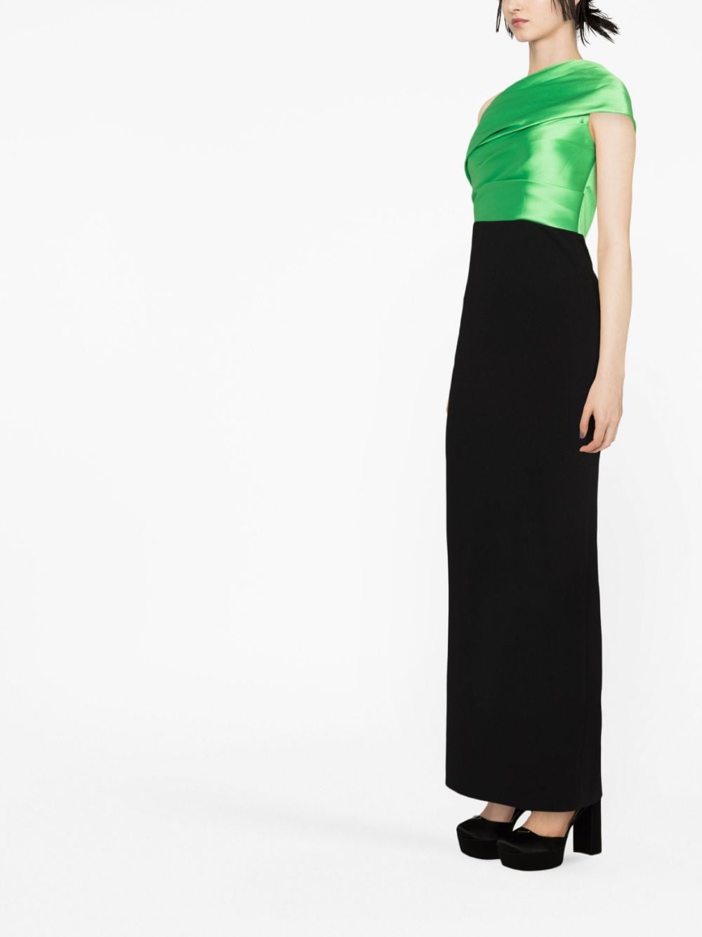 Shop Solace London Selia One-shoulder Maxi Dress In Schwarz