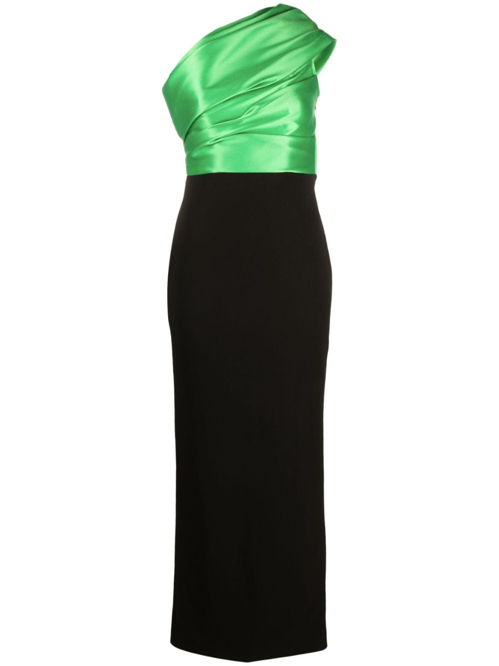 Solace London Selia One-shoulder Maxi Dress In Green
