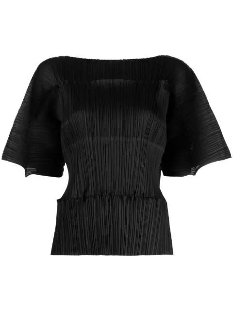 Pleats Please Issey Miyake short-sleeve pleated top