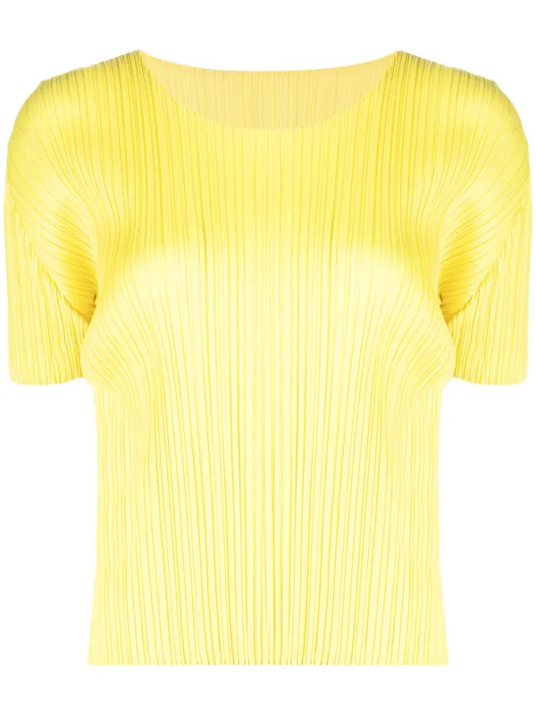 Pleats Please Issey Miyake Plissé round-neck T-shirt - Farfetch