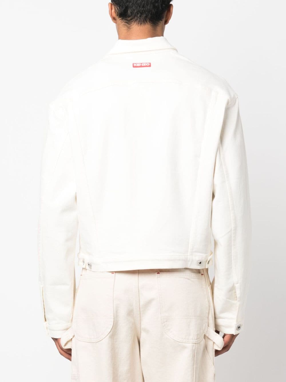 Shop Kenzo Boxy-fit Denim Jacket In Weiss
