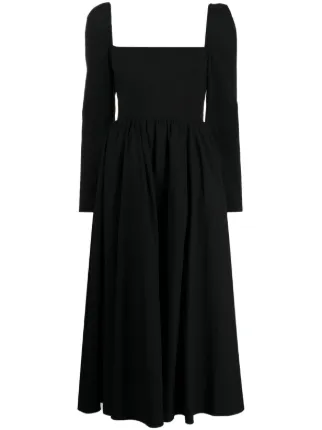 reformation black dress long sleeve Reformation Michaela Long Sleeve Mini Babydoll Dress Black Size 6