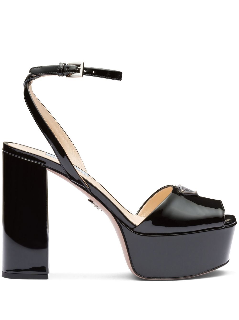 Prada patent leather platform sandals - Black