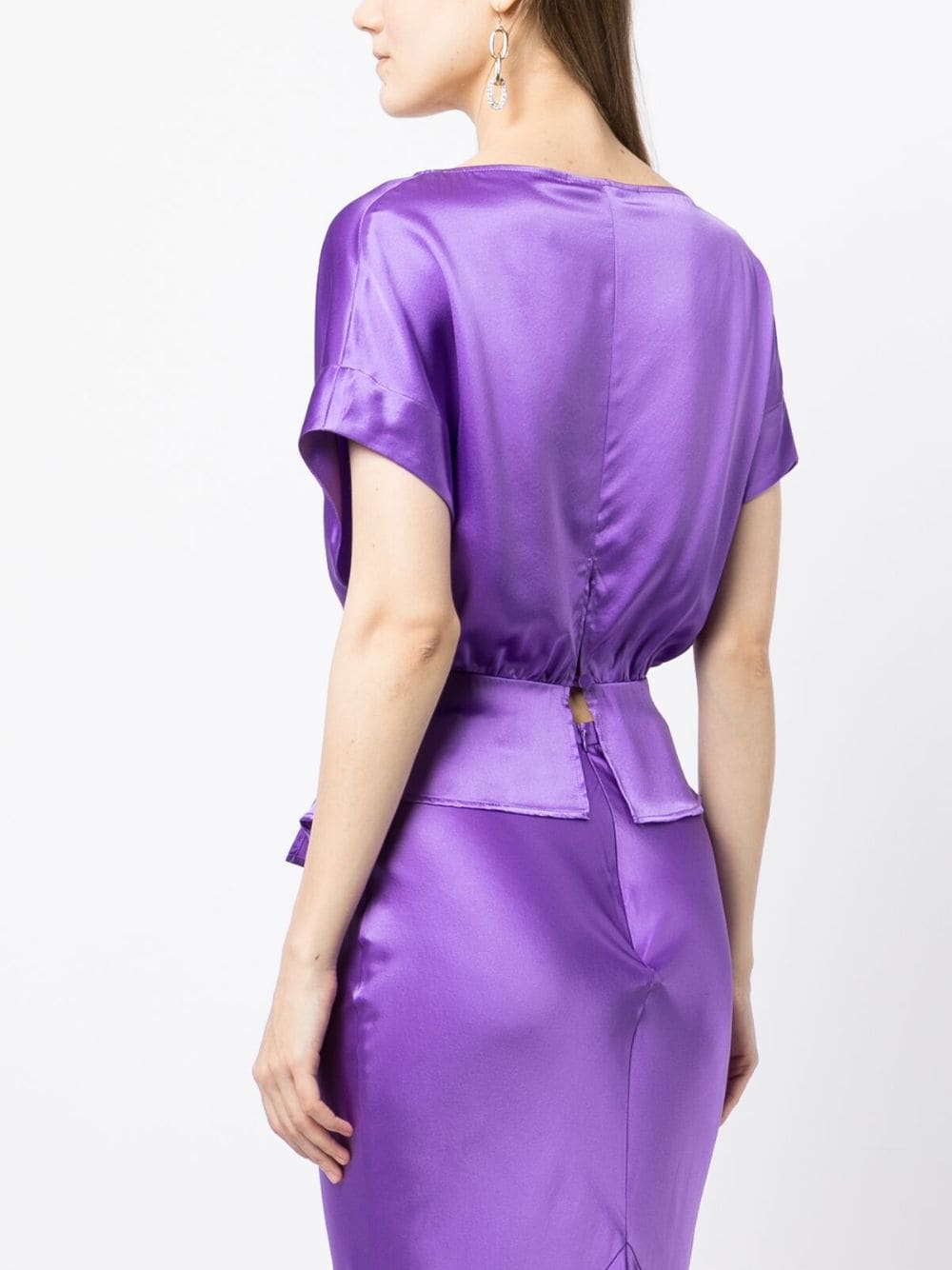 Shop Michelle Mason Open-neck Top In Purple