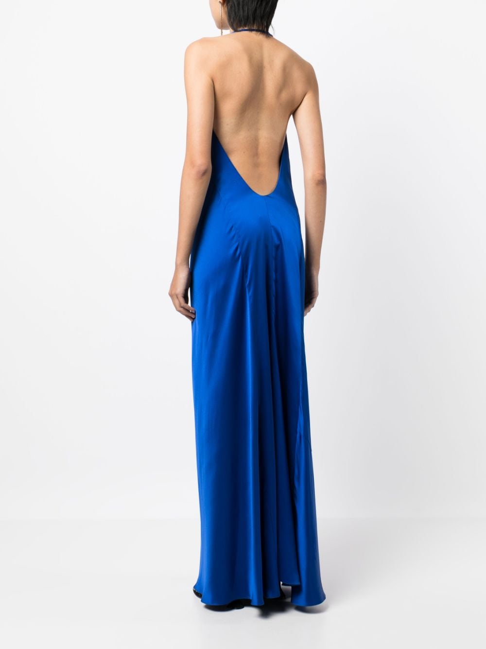 Shop Michelle Mason Bias-cut Silk Gown In Blau