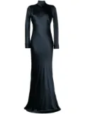 Michelle Mason open-back long-sleeve gown dress - Blue