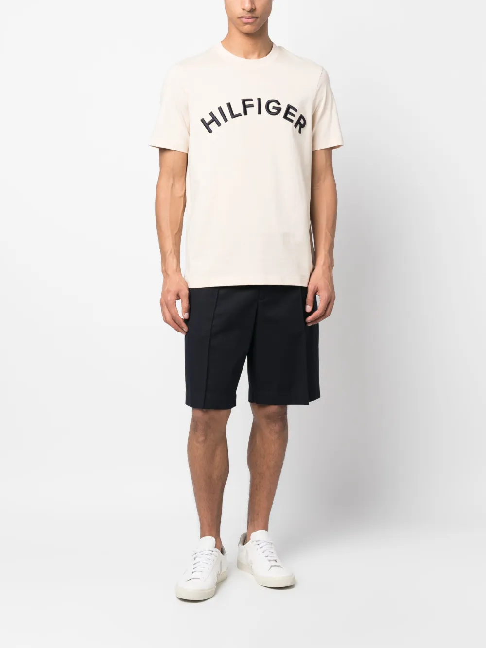 Tommy Hilfiger T-shirt met geborduurd logo - Beige