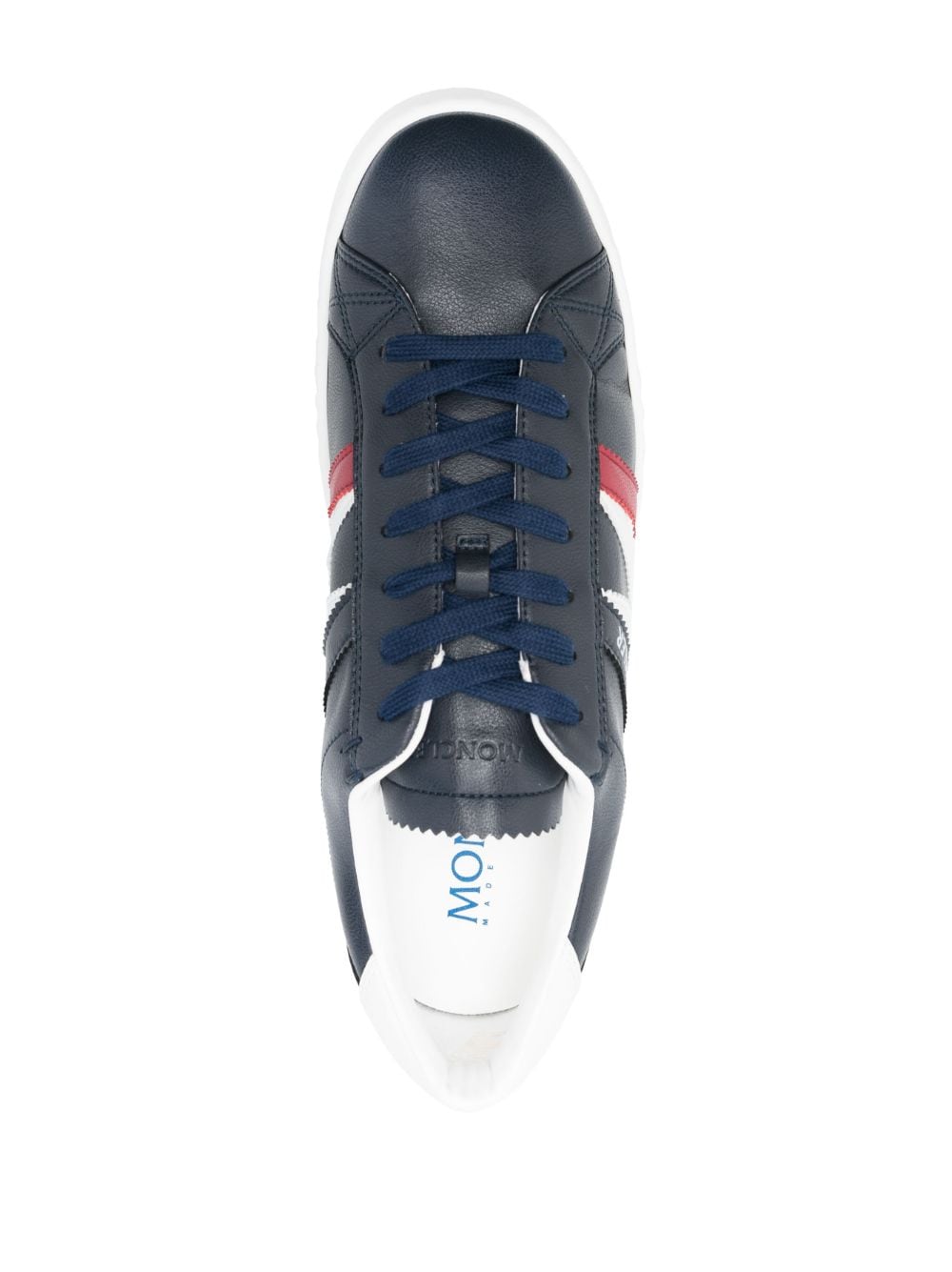 Shop Moncler Logo Low-top Sneakers In Blue