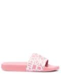 Moncler logo-strap slides - Pink