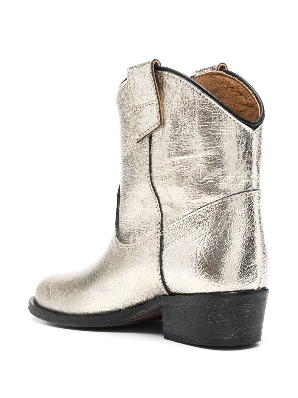 Shop Via Roma 15 Texan Leather Boots In Gold