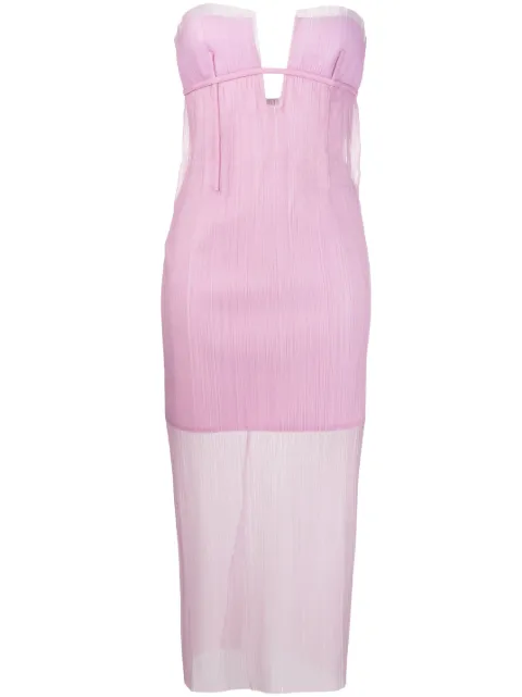 Krizia vestido strapless con diseño de aberturas