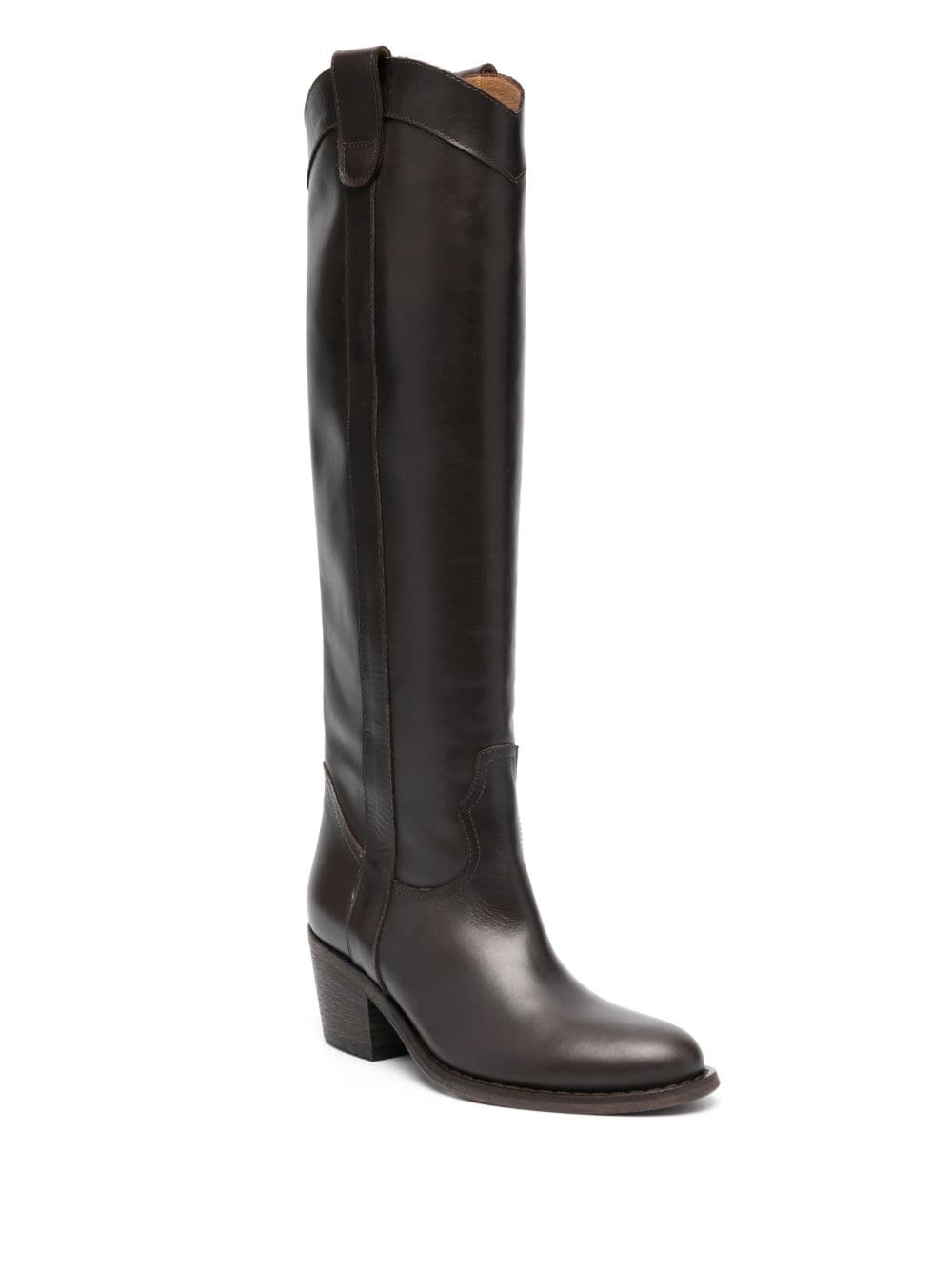 Via Roma 15 almond-toe Leather Boots - Farfetch