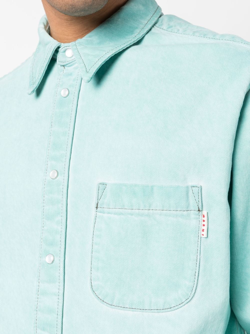 Shop Marni Long-sleeve Button-fastening Shirt In Grün