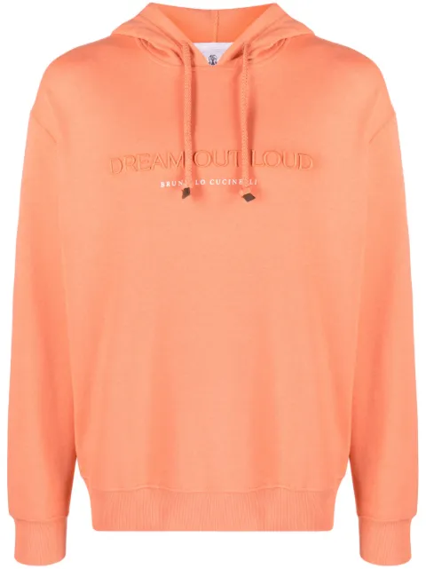 Brunello Cucinelli Moletom de capuz com slogan